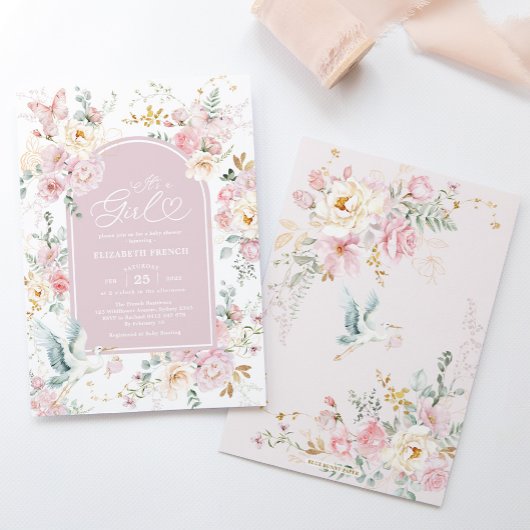 Wildblume Baby Girl Dusche Einladung