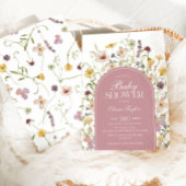 Wildblume Baby Girl Dusche Rosa Einladung