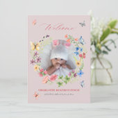 Wildblume Baby Girl Foto Birth Ankündigung (Stehend Vorderseite)