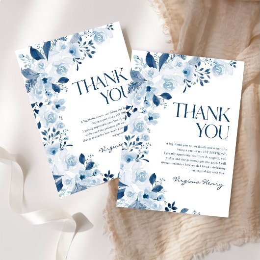 Wildblume Baby Girl Geburtstagsparty Dankeskarte