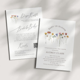 Wildblume Baby im Blut | Alle in einer Babydusche Einladung