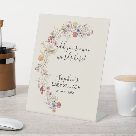 Wildblume Baby im Blut Fügen Sie Ihre eigenen Wort Sockelschild (In SItu)