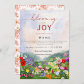 Wildblume Baby im Blut Geschlecht neutral Einladung (Vorne/Hinten)