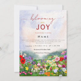 Wildblume Baby im Blut Geschlecht neutral Einladung