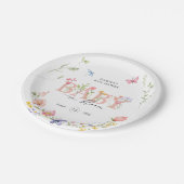 Wildblume Baby in Aquarell Willkommen Pappteller (Schrägansicht)