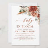 Wildblume Baby in Bloom Autumn Babydusche Einladung (Vorderseite)