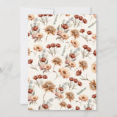 Wildblume Baby in Bloom Autumn Babydusche Einladung (Rückseite)