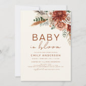 Wildblume Baby in Bloom Autumn Babydusche Einladung (Vorderseite)