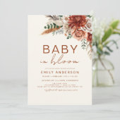 Wildblume Baby in Bloom Autumn Babydusche Einladung (Stehend Vorderseite)