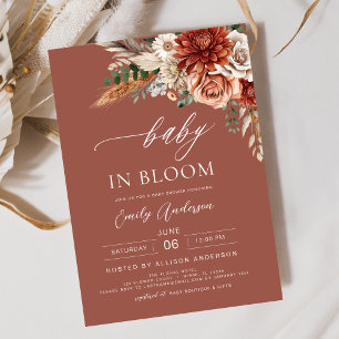 Wildblume Baby in Bloom Autumn Babydusche Einladung