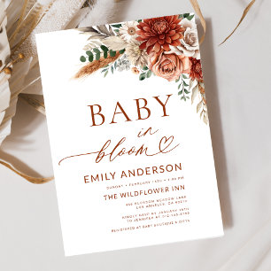 Wildblume Baby in Bloom Autumn Babydusche Einladung