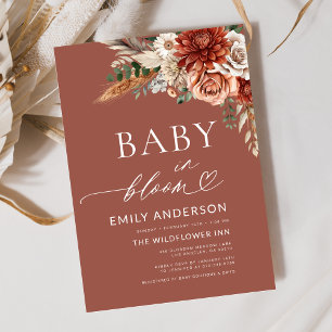 Wildblume Baby in Bloom Autumn Babydusche Einladung