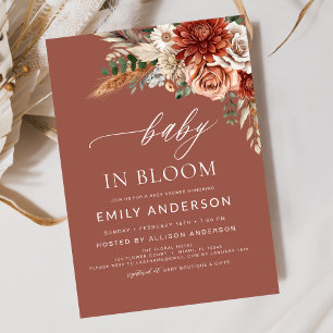 Wildblume Baby in Bloom Autumn Babydusche Einladung