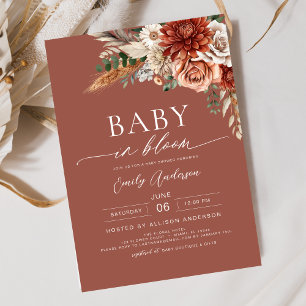 Wildblume Baby in Bloom Autumn Babydusche Einladung