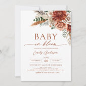 Wildblume Baby in Bloom Autumn Babydusche Einladung (Vorderseite)