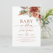 Wildblume Baby in Bloom Autumn Babydusche Einladung (Stehend Vorderseite)