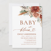 Wildblume Baby in Bloom Autumn Babydusche Einladung (Vorderseite)