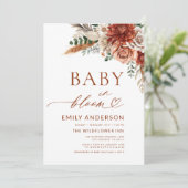 Wildblume Baby in Bloom Autumn Babydusche Einladung (Stehend Vorderseite)