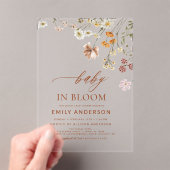 Wildblume Baby in Bloom Baby Dusche Acryleinladungen (Insitu (Handheld))