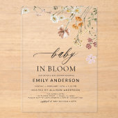 Wildblume Baby in Bloom Baby Dusche Acryleinladungen (Vorderseite)