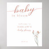 Wildblume Baby in Bloom Baby Dusche Begrüßungszeic Poster (Vorne)