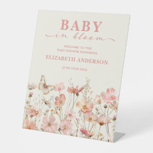 Wildblume Baby in Bloom Baby Dusche Begrüßungszeic Sockelschild