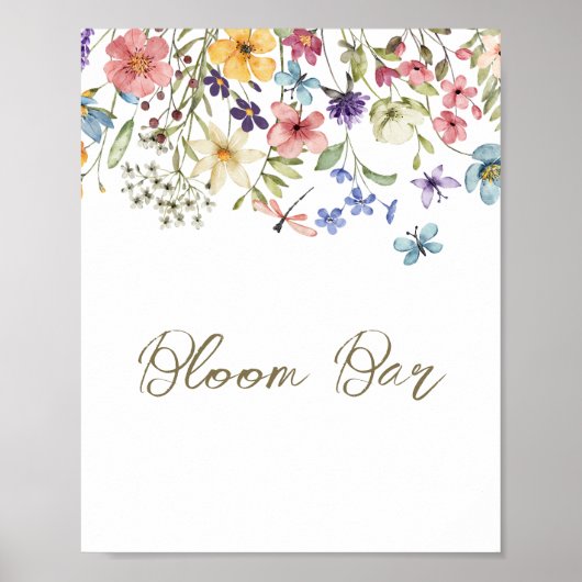 Wildblume Baby in Bloom Baby Dusche Blüte Bar Poster (Vorne)