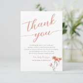 Wildblume Baby in Bloom Baby Dusche Dankeskarte (Stehend Vorderseite)