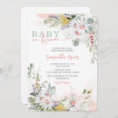 Wildblume Baby in Bloom Baby Dusche Einladung (Vorne/Hinten)