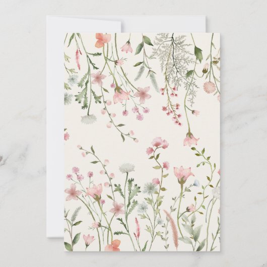 Wildblume Baby in Bloom Baby Dusche Einladung (Rückseite)