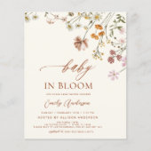 Wildblume Baby in Bloom Baby Dusche Einladung (Vorderseite)