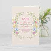 Wildblume Baby in Bloom Baby Dusche Einladung (Stehend Vorderseite)