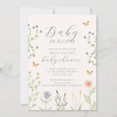 Wildblume Baby in Bloom Baby Dusche Einladung (Vorderseite)