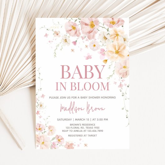Wildblume Baby in Bloom Baby Dusche Einladung