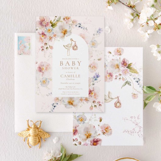 Wildblume Baby in Bloom Baby Dusche Einladung