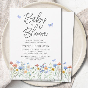 Wildblume Baby in Bloom Baby Dusche Einladung