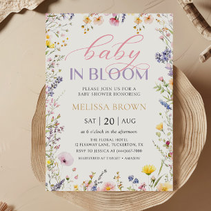 Wildblume Baby in Bloom Baby Dusche Einladung
