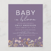 Wildblume Baby in Bloom Baby Dusche Einladung Flyer (Vorne)