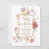 Wildblume baby in Bloom baby Dusche girl Einladung (Vorderseite)