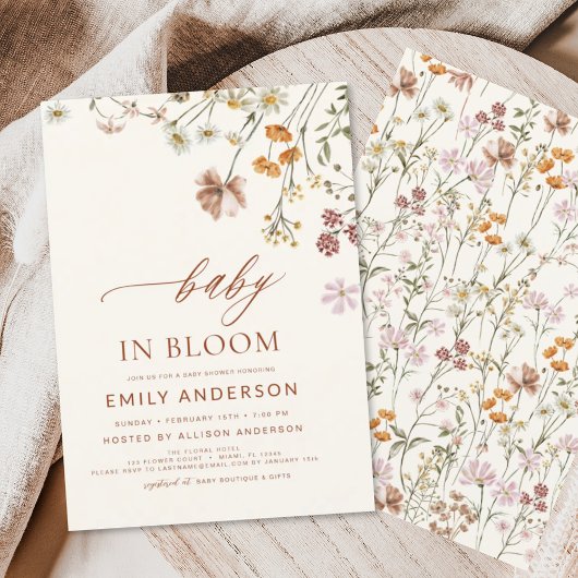 Wildblume Baby in Bloom Baby Dusche Terracotta