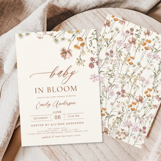 Wildblume Baby in Bloom Baby Dusche Terracotta