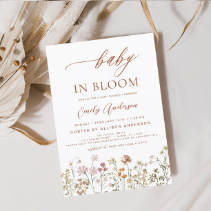 Wildblume Baby in Bloom Baby Dusche Terracotta