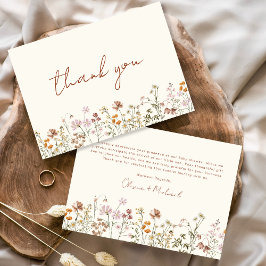 Wildblume Baby in Bloom Baby Dusche Terracotta Dankeskarte