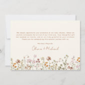 Wildblume Baby in Bloom Baby Dusche Terracotta Dankeskarte (Rückseite)