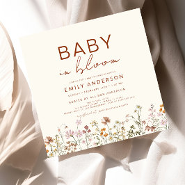 Wildblume Baby in Bloom Baby Dusche Terracotta Einladung