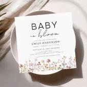 Wildblume Baby in Bloom Baby Dusche Terracotta Einladung