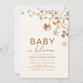 Wildblume Baby in Bloom Baby Dusche Terracotta Einladung (Vorderseite)