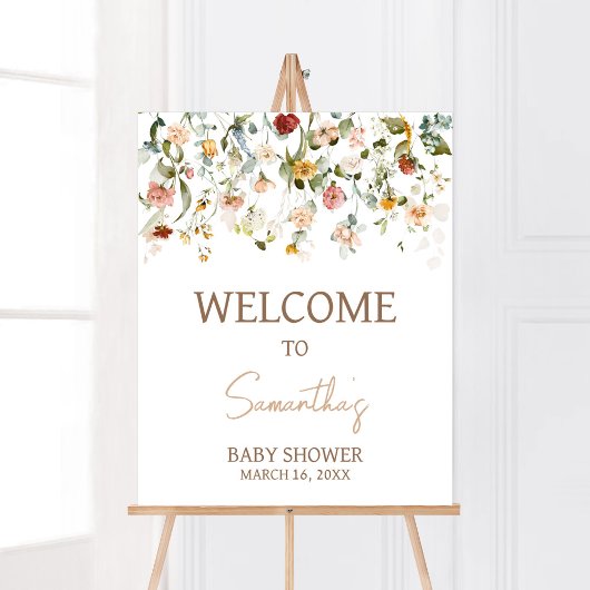 Wildblume Baby in Bloom Baby Dusche Willkommen Poster