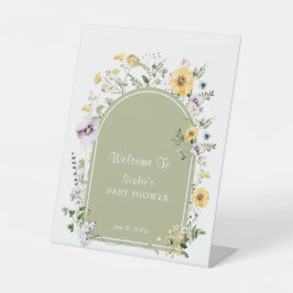 Wildblume Baby in Bloom Baby Dusche Willkommen Sockelschild