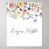 Wildblume Baby in Bloom Baby Dusche Windeln Raffel Poster (Vorne)